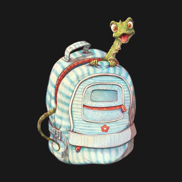 Lizard in Backpack by Kayla Harren