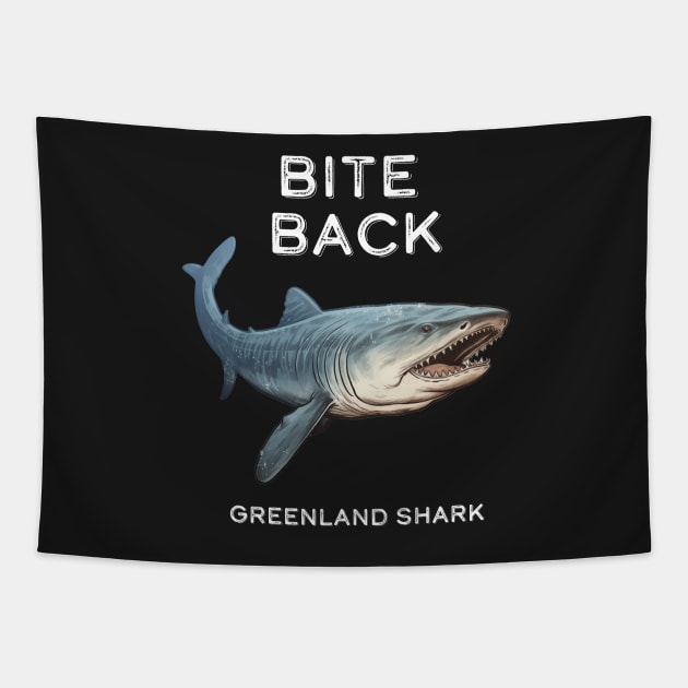 Greenland Shark Bite Back Tapestry by dinokate