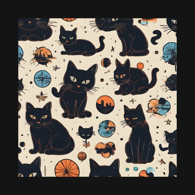 Black Cats Pattern by vanityvibes