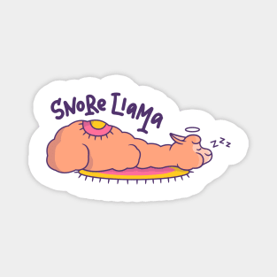 Cute Llama Snore Llama Magnet