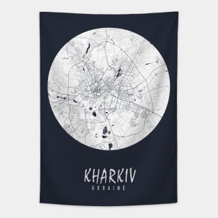 Kharkiv, Ukraine City Map - Full Moon Tapestry