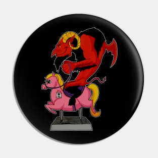 Satan on a Quarter Machine Pony Pin