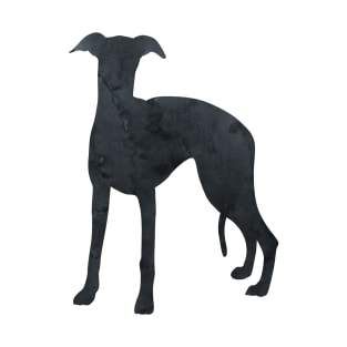 Whippet Black Gray Dog Silhouette Art T-Shirt