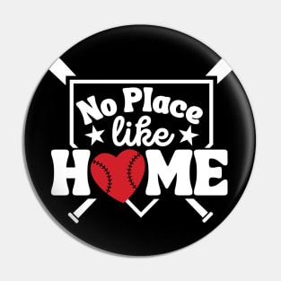 No Place Like Home Baseball Lover Home Plate Pin