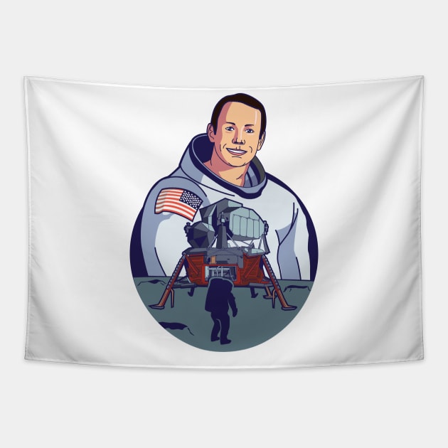 Neil Armstrong first man on the moon Tapestry by JaLand