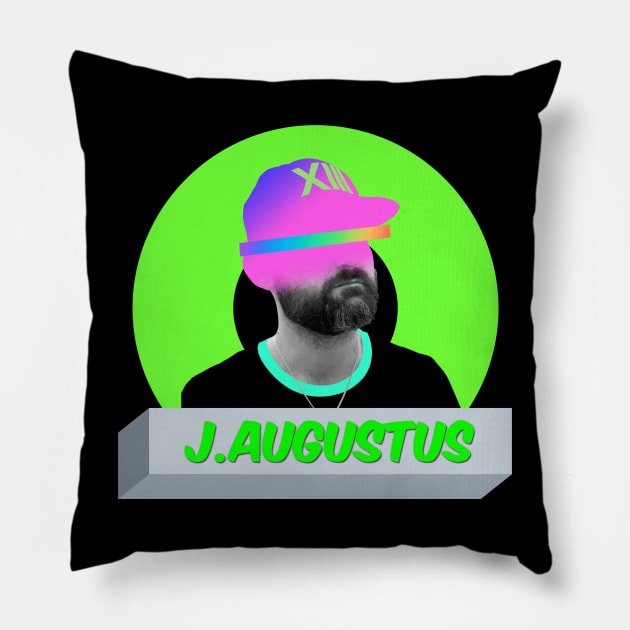J Augustus neon badge Pillow by J. Augustus
