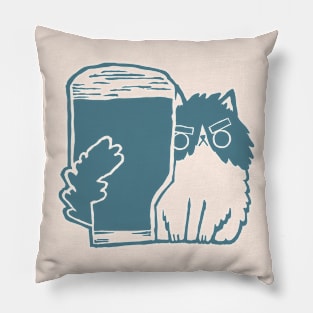 Grumpy Blue Cat Pillow