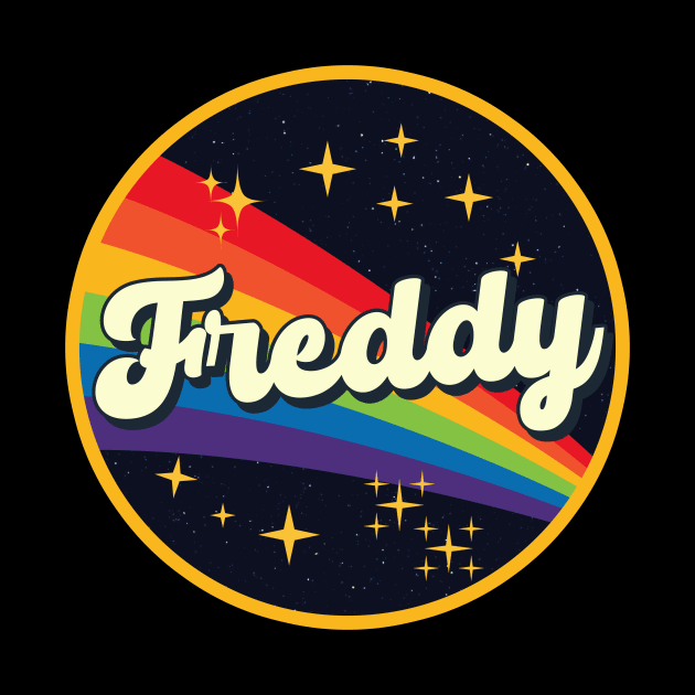 Freddy // Rainbow In Space Vintage Style by LMW Art