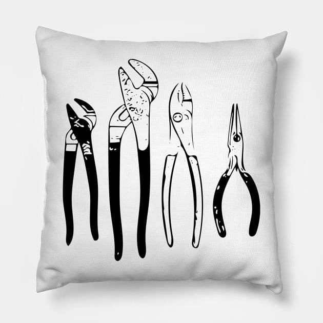 Hand tools - Pliers Pillow by liiwii