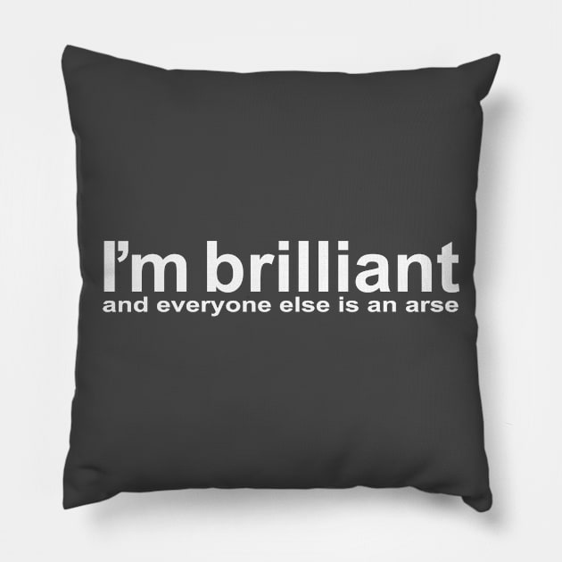 I'm brillant, and everyone else is an arse Pillow by Totallytees55