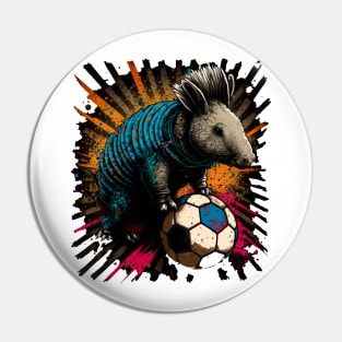 Armadillo Sports Player Soccer Futball Football - Graphiti Art Graphic Trendy Holiday Gift Pin