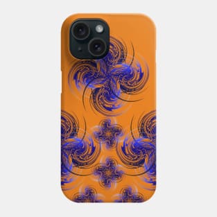 Abstract powerful chic blue fractal background pattern Phone Case