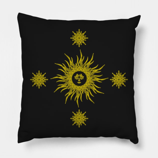 Sun and Stars design Pillow by Pikmi