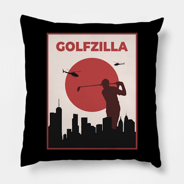 Funny Golf Monster Pillow by sqwear