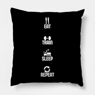 EAT, TRAIN, SLEEP, REPEAT - Gym Pillow