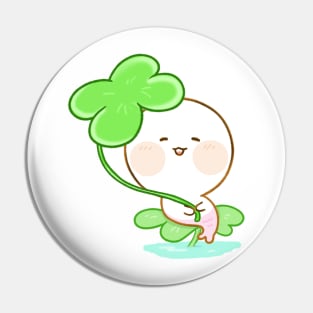 Sea mermaid holding Lucky Clover Pin