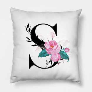 Floral Monogram S Pillow