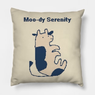 Moo-dy Serenity - 1bit Pixelart Pillow