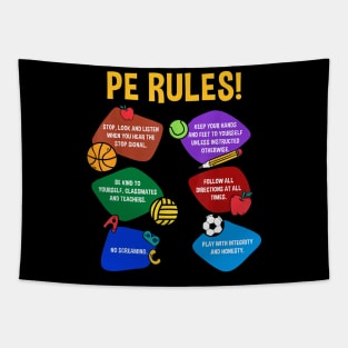 P.E. Teacher Physical Education Rules Shirt Men Women Tapestry