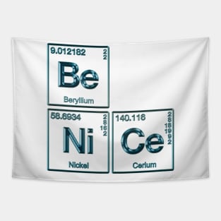 Element Of Being Nice Periodic Table blue metallic Tapestry