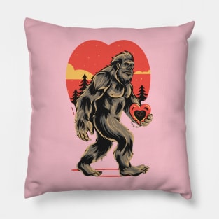 bigfoot  heart valentines day Pillow