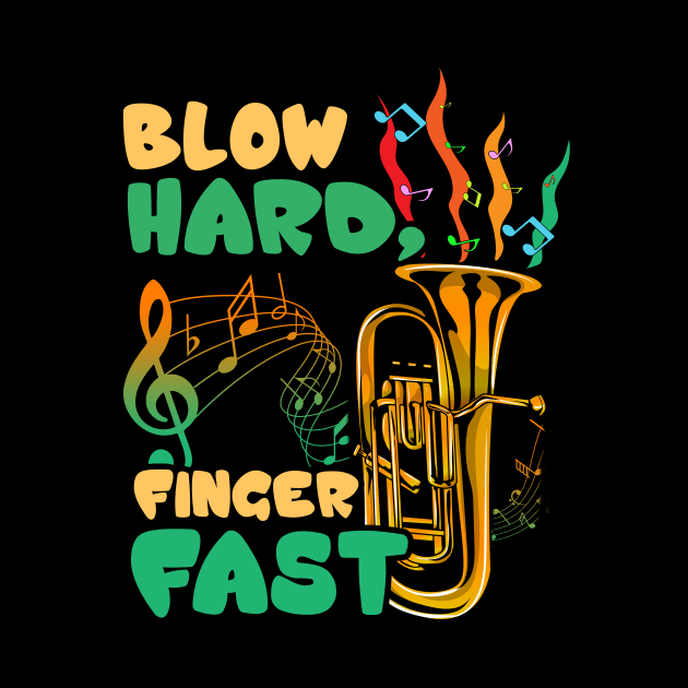 Blow Hard Finger Fast Funny Saxophone Musician Pun by theperfectpresents