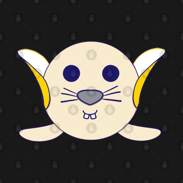 Kawaii Cute Buck Teeth Banana Baby Seal by vystudio