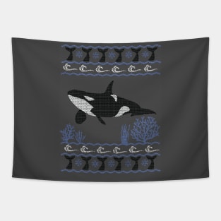 Killer Whale Ugly Sweater Tapestry