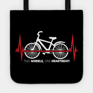 Cycle and Adventure: Two wheels one heartbeat Tote