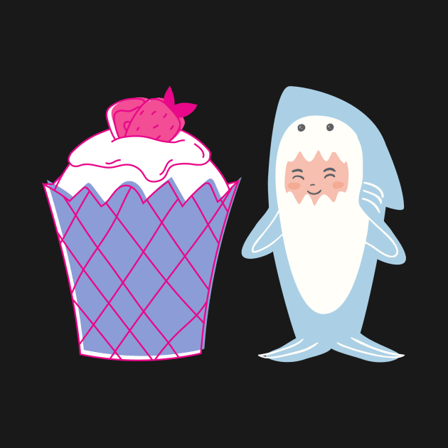 strawberry shark bestfriends by dsbsoni