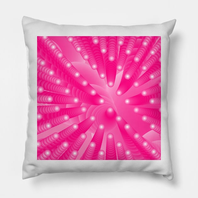 Pink Tentacle Abstract Pillow by pinkal