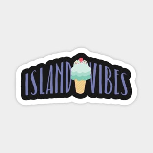 Island Vibes Summer Ice Cream Cone Cute Vacation Pink Yellow Teal Social Distancing FaceMask Magnet