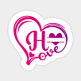 letter h monogram in the shape of love Magnet