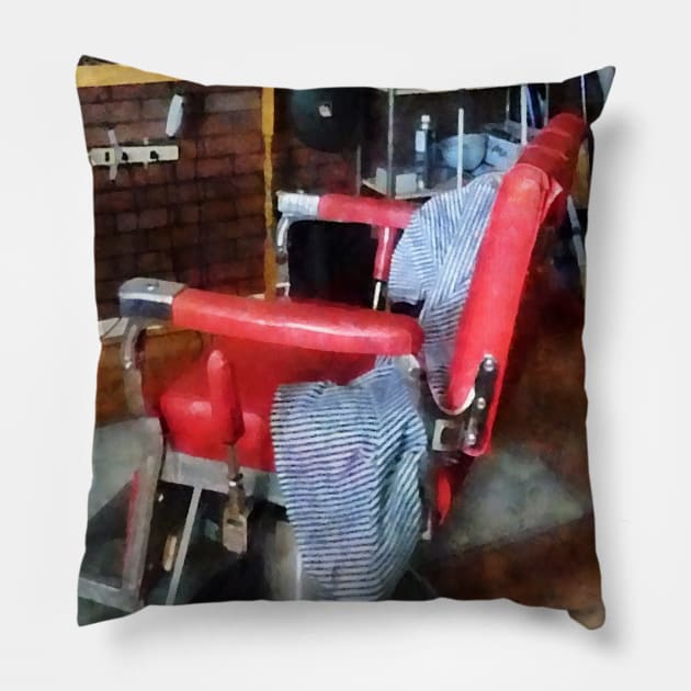 Barbers - Red Barber Chair Pillow by SusanSavad