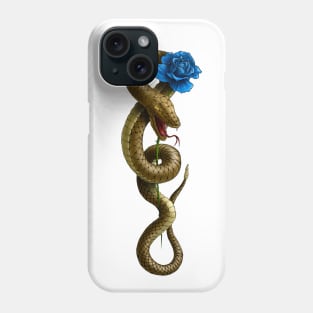 snake and Blue rose Phone Case