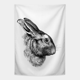 Rabbit Bunny Hare Cute Realistic Drawing Wildlife Animal Tapestry