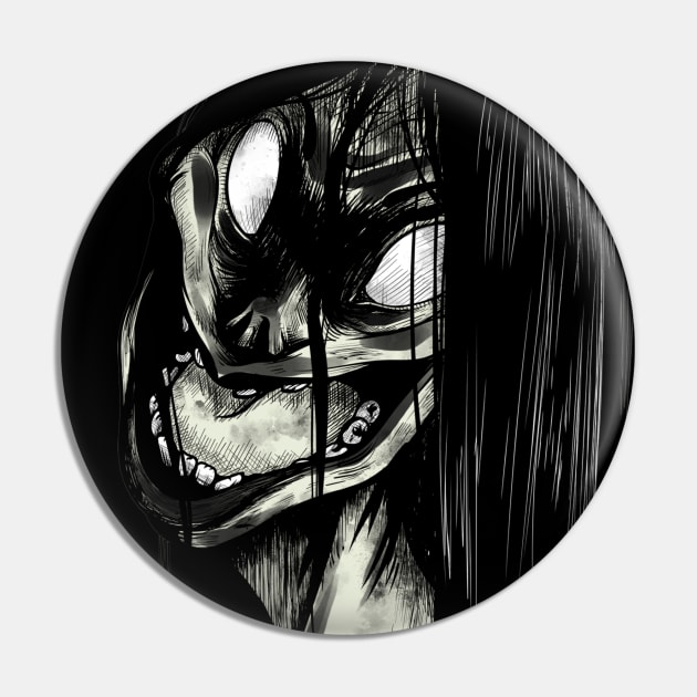 Scary Lady Face Pin by Red Rov