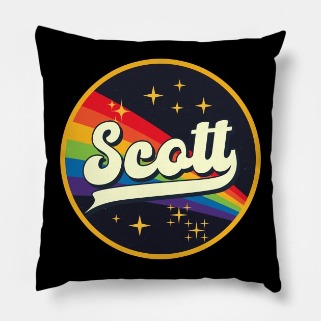 Scott // Rainbow In Space Vintage Style Pillow by LMW Art