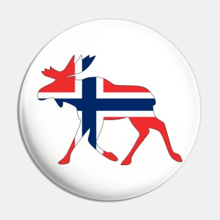 Norway Flag in a Moose scandinavian elk Pin