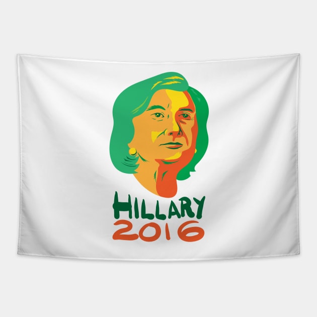 Hillary Clinton 2016 President Tapestry by retrovectors