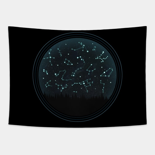 Constellations - Circular Edition Tapestry by Lumos19Studio