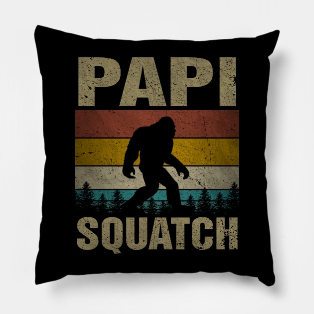 Papi Squatch Bigfoot Papi Sasquatch Yeti Family Matching Pillow by snnt