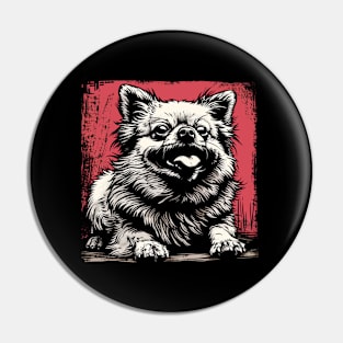 Retro Art Pomeranian Dog Lover Pin