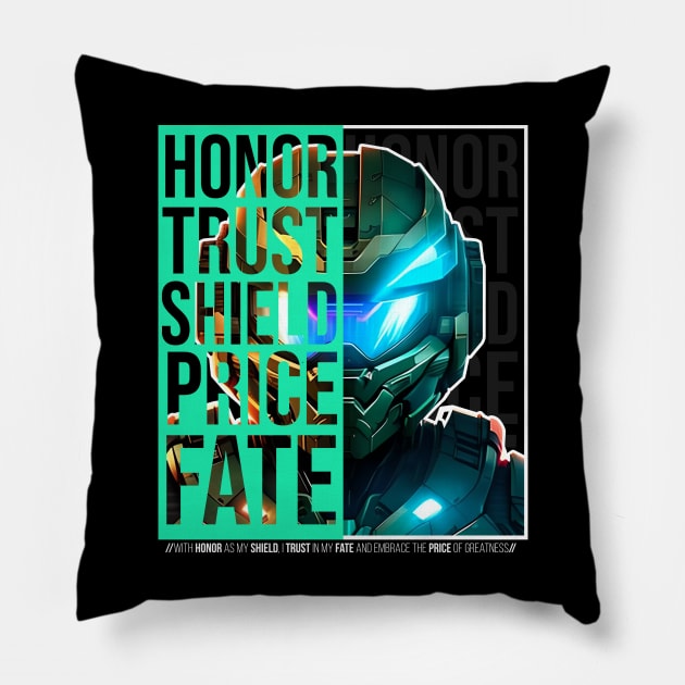 Halo game quotes - Master chief - Spartan 117 - Half black v1 Pillow by trino21