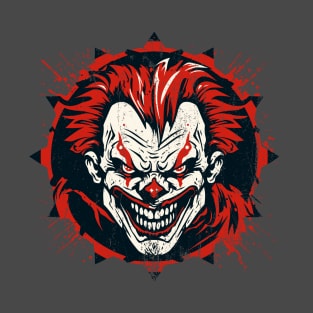 Sinister Smiles Clown - Distressed Aged Design T-Shirt