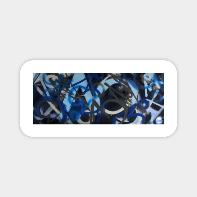 Blue Abstract Graffiti Tag Magnet by y30artist