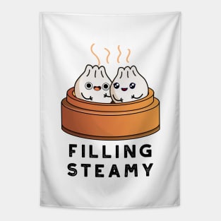 Filling Steamy Cute Dimsum  Bao Pun Tapestry