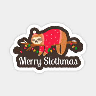 Merry Slothmas Christmas Sloth Magnet