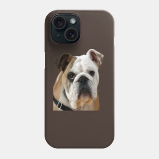 American Bulldog Face With Sad Eyes Vector Phone Case