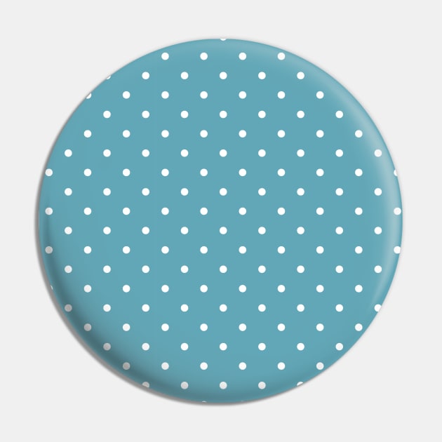 Teal Blue Mini Polka Dots Pattern Pin by squeakyricardo